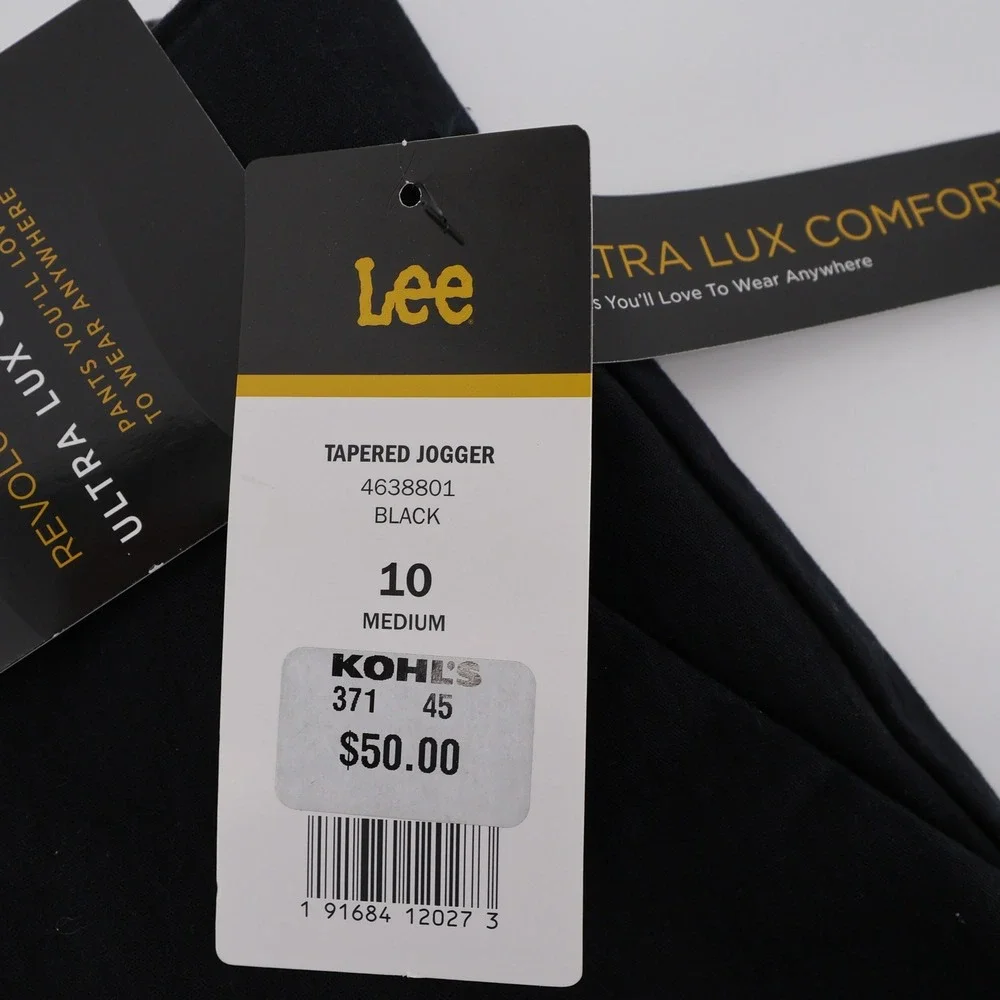 NEW Lee Ultra Lux Comfort Tapered Jogger Black Long Women 10‎ Medium